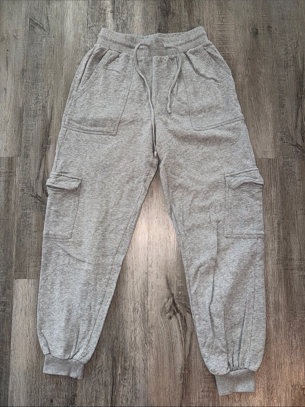 Forever 21 Light Gray Ribbed Waist Sweatpants
